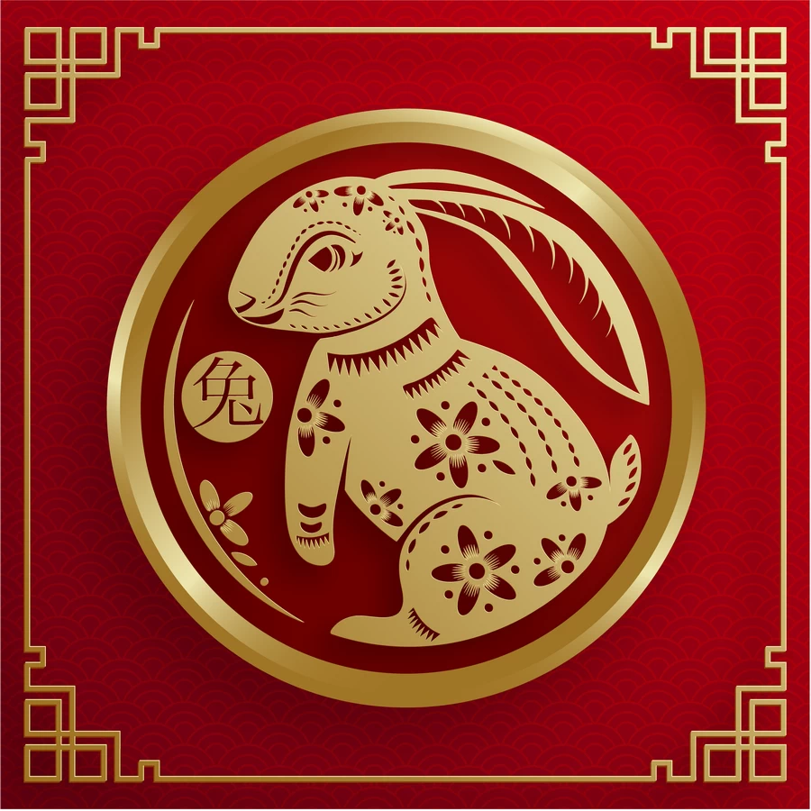2023兔年中国风新年春节剪纸风节日宣传插画海报背景展板AI素材【210】